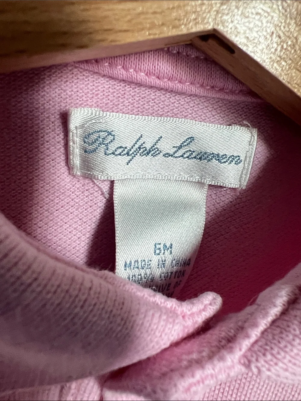 Ralph Lauren | Light Pink Polo Dress with Eyelet Ruffle #300126017 Size 6M